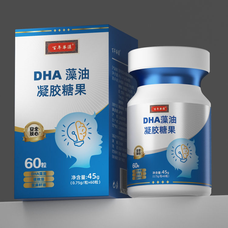 百年華漢DHA藻油凝膠糖果(0.75g/粒×60粒) 